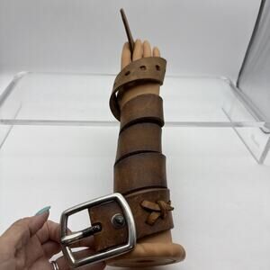 Item is SOLD Vintage Y2K Abercrombie & Fitch Brown Leather Belt Solid Brass